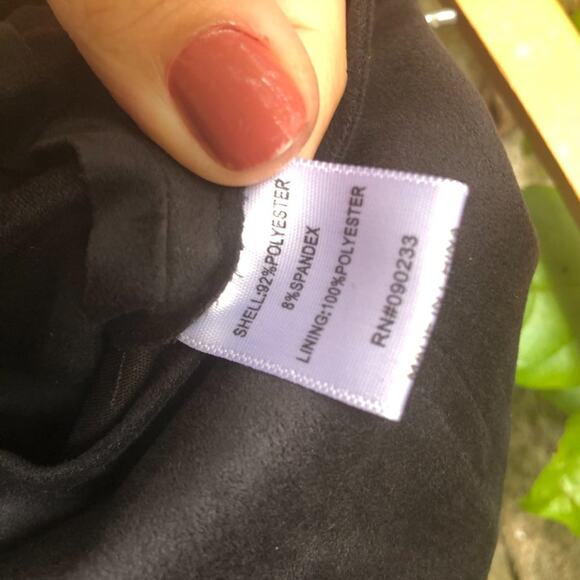 Kendall Kylie Mini Skirt A Line Snap Button Front Faux Suede Black Small - Picture 6 of 7